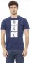 Baldinini Trend Blauw Katoenen T-Shirt Korte Mouwen met Voorkant Print Blue Heren - Thumbnail 1