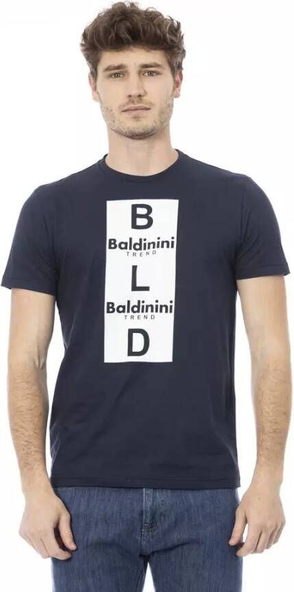 Baldinini Heren Trendy Blauw Katoenen T-Shirt Blauw Heren