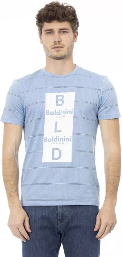 Baldinini Stijlvol Katoenen T-Shirt met Voorkant Print Blue Heren
