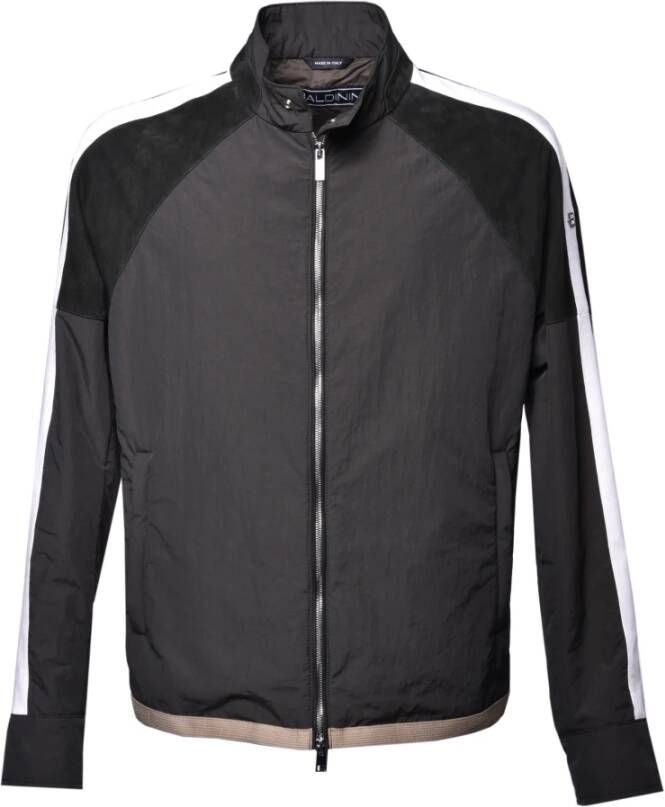 Baldinini Jacket in dark green fabric and suede Grijs Heren