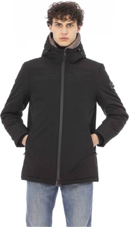 Baldinini Trend Black Polyester Jacket Black Heren