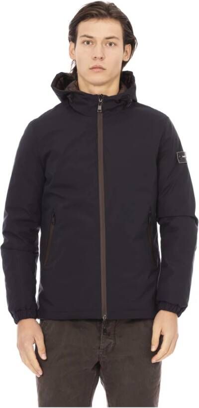 Baldinini Blue Polyester Jacket Blauw Heren