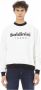 Baldinini Witte katoenen trui met lange mouwen en fleece hoodie White Heren - Thumbnail 1