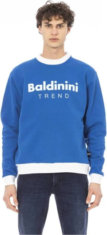 Baldinini Blauw Katoenen Stijlvol Sweatshirt met Lange Mouwen Blue Heren