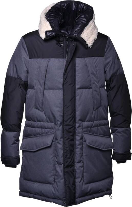 Baldinini Long down jacket in grey fabric Grijs Heren