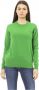 Baldinini Groene wollen trui met ronde hals en metalen monogram Green Dames - Thumbnail 1