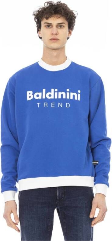 Baldinini Blauwe Katoenen Fleece Hoodie Urban Stijl Blue Heren