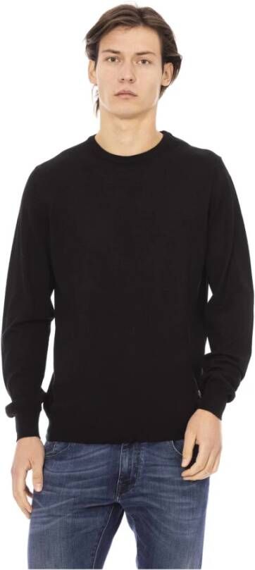 Baldinini Ronde Hals Monogram Metalen Detail Trui Black Heren