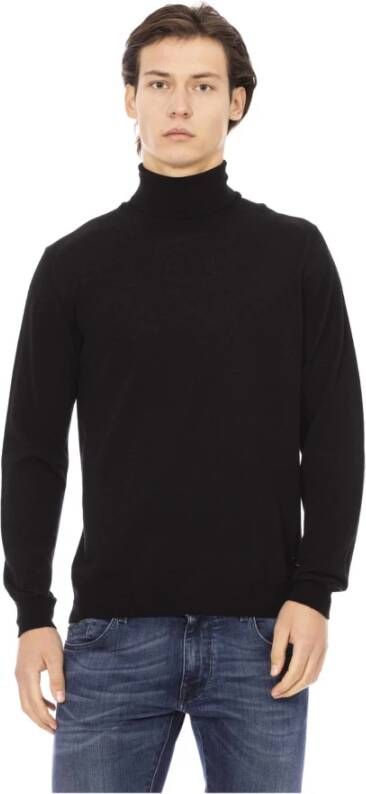 Baldinini Trendy Gebreide Trui Monogram Metalen Detail Black Heren