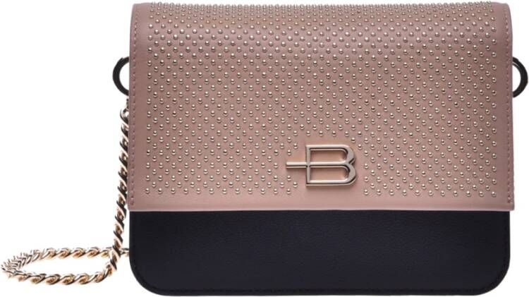 Baldinini Nude and black leather shoulder bag Beige Dames