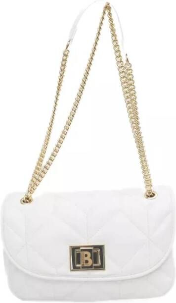 Baldinini Elegante witte schoudertas met gouden accenten White Dames