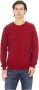 Baldinini Rode Wol Crewneck Sweater met Metalen Monogram Red Heren - Thumbnail 1