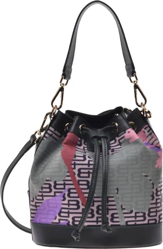 Baldinini Shoulder bag in multicolor and green fabric and leather Meerkleurig Dames