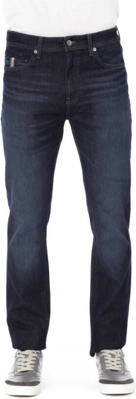Baldinini Slim-Fit Heren Jeans met Tricolor Inzetstuk Blauw Heren