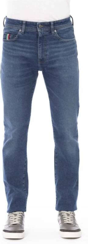 Baldinini Slim-Fit Heren Jeans met Tricolor Inzetstuk Blauw Heren