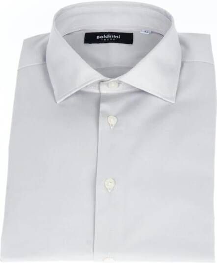 Baldinini Slim Fit Italiaanse Kraag Shirt Grijs Heren