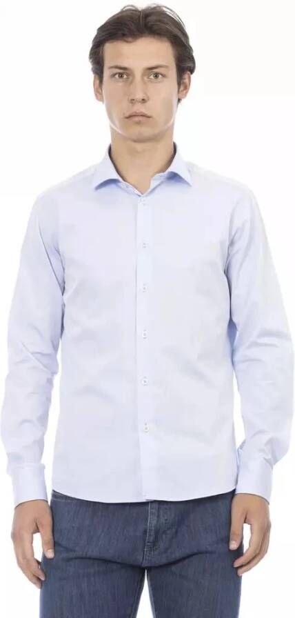 Baldinini Slim Fit Lichtblauw Katoenen Overhemd Blauw Heren