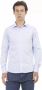 Baldinini Elegant Slim Fit Overhemd van Lichtblauw Katoen Blue Heren - Thumbnail 3