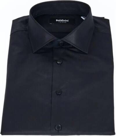 Baldinini Slim Fit Overhemd met Italiaanse Kraag voor Heren Black Heren