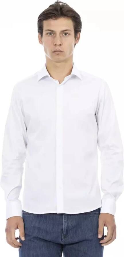 Baldinini Slim Fit Wit Katoenen Overhemd White Heren