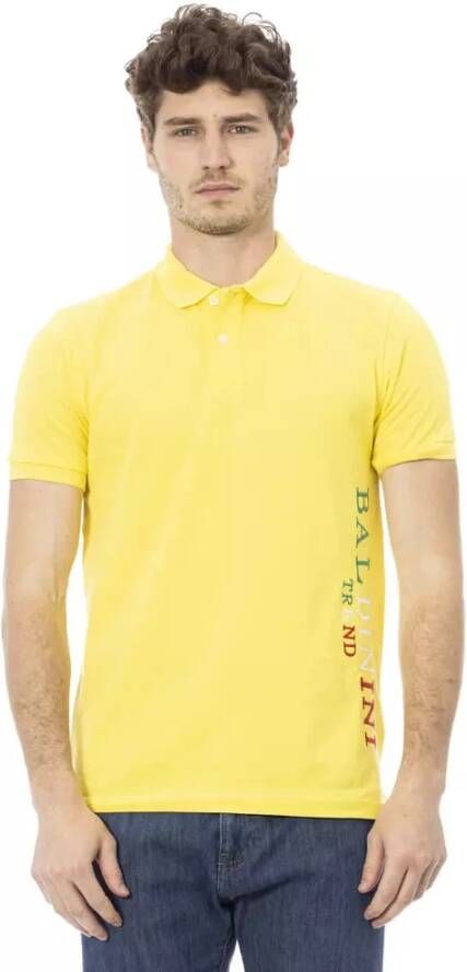 Baldinini Trendy Polo Shirt met Voor Borduurwerk Yellow Heren