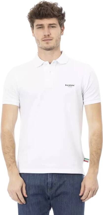 Baldinini Wit Katoenen Poloshirt Trendy Borduurwerk White Heren