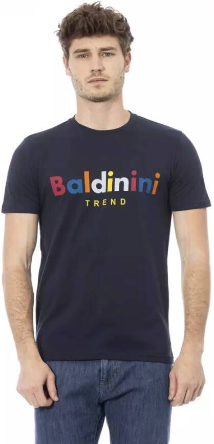 Baldinini Blauw Katoenen T-Shirt met Voorkant Print Blue Heren