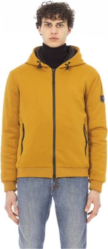 Baldinini Gele Polyester Jas met Verstelbare Capuchon Yellow Heren