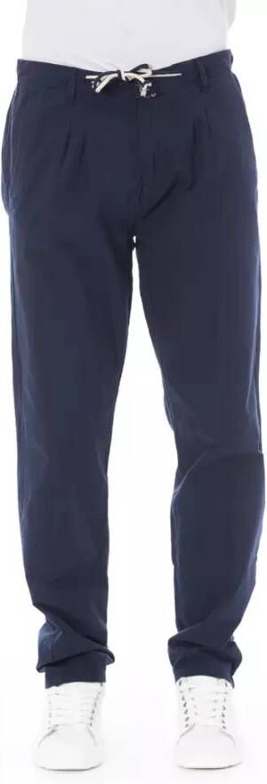 Baldinini Blauwe Katoenen Chino Broek met Trekkoordsluiting Blue Heren