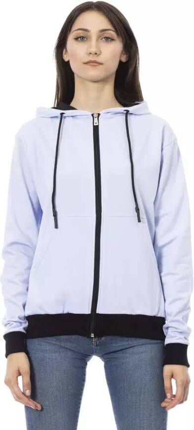 Baldinini Hoodie Dubbele Kleur Verstelbare Capuchon Purple Dames