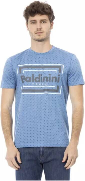 Baldinini Katoenen T-shirt met Print aan de Voorkant Blue Heren