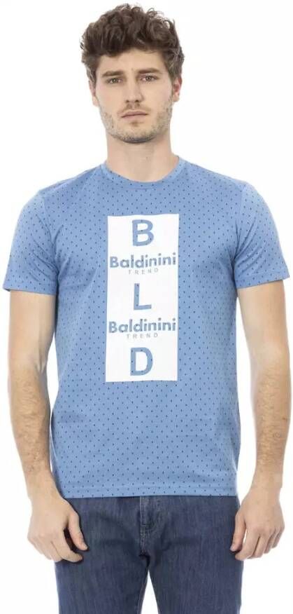 Baldinini Lichtblauw Trend T-shirt met Frontprint Blue Heren