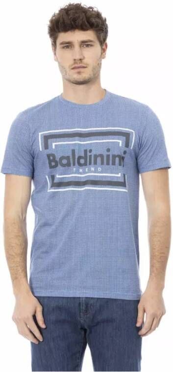Baldinini Moderne luxe blauw katoenen heren T-shirt Blue Heren