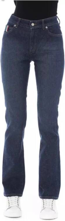 Baldinini Blauwe Katoenen Jeans met Tricolor Inzet Blue Dames