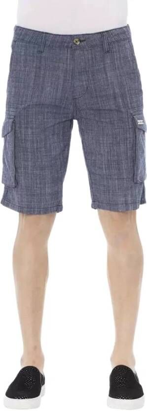 Baldinini Cargo Shorts met Rits- en Knoopsluiting Blue Heren
