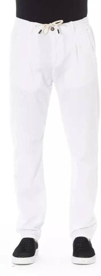 Baldinini Witte Katoenen Chino Broek met Trekkoord White Heren