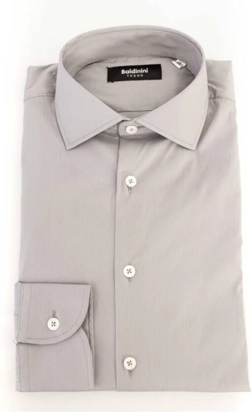 Baldinini Upgrade je formele garderobe met deze Slim Fit Overhemd Grijs Heren