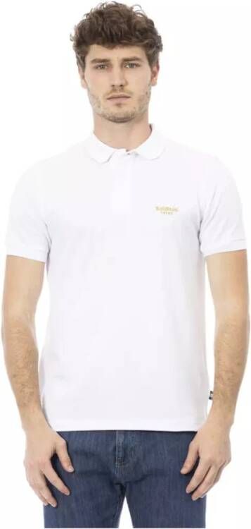 Baldinini Klassiek Wit Polo Shirt met Geborduurde Voorkant White Heren