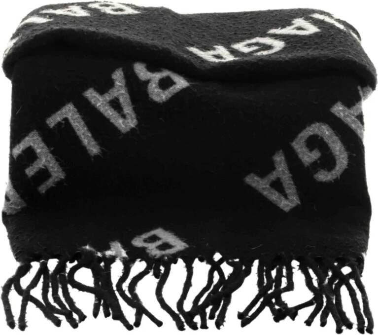 Balenciaga All Over Blanket Scarf Black Unisex