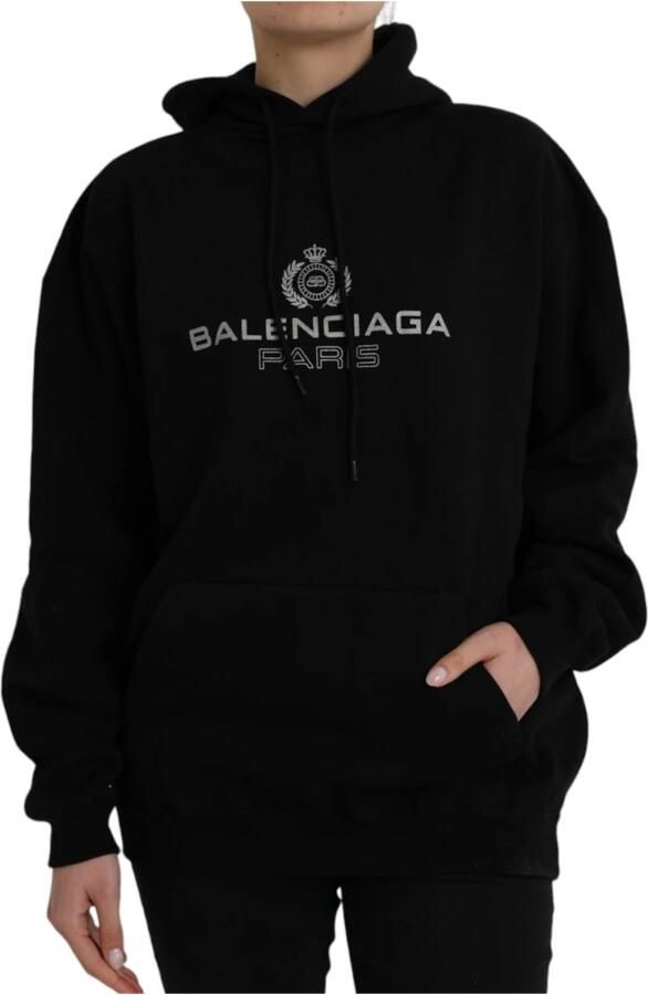 Balenciaga Zwarte Katoenen Logo Hoodie Black Dames - Foto 7