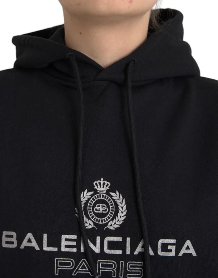 Balenciaga Zwarte Katoenen Logo Hoodie Black Dames - Foto 2