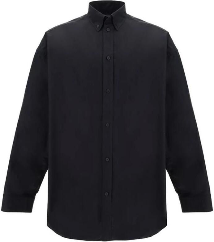 Balenciaga Katoenen Oversized Monochrome Shirt Black Heren