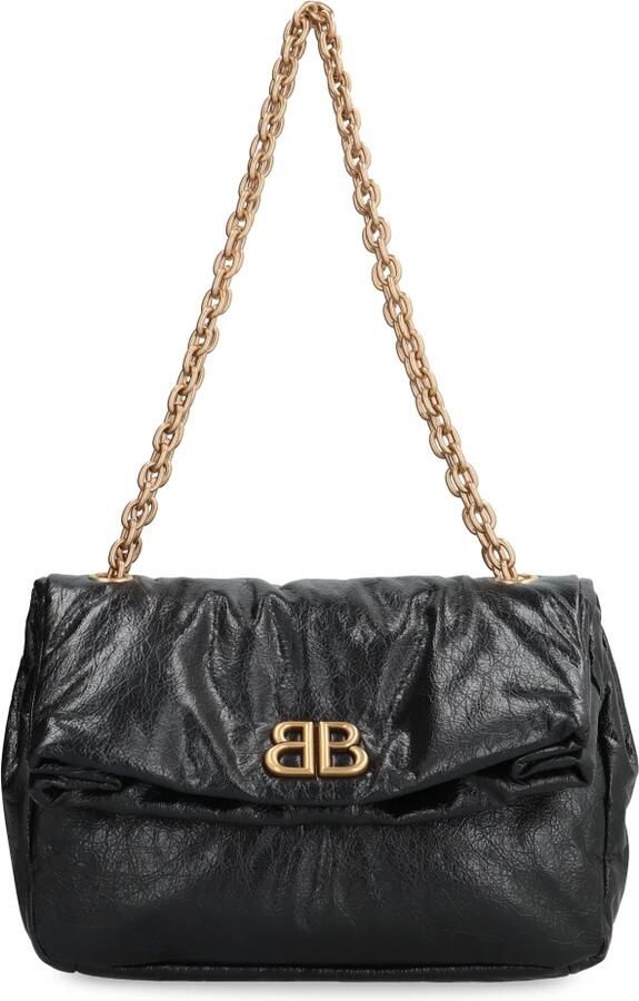Balenciaga Hobo bags Monaco Hobo Bag S Leather Black in zwart