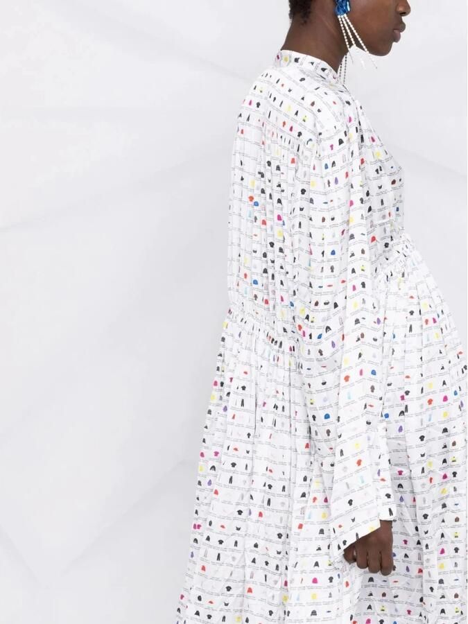 Balenciaga Oversized Jurk met Bloemenprint White Dames - Foto 2