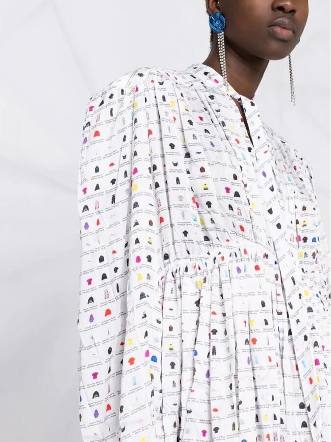 Balenciaga Oversized Jurk met Bloemenprint White Dames - Foto 3