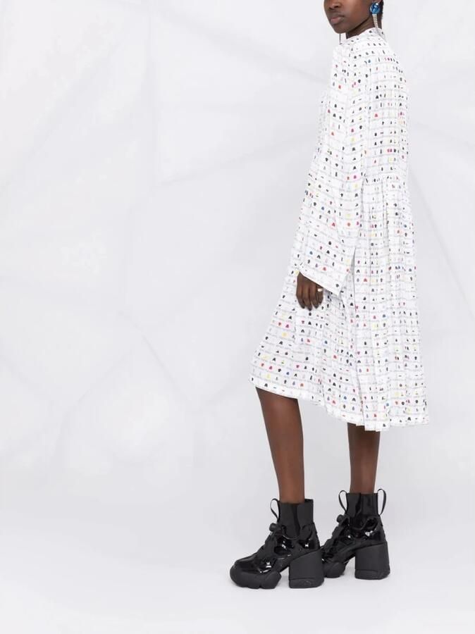 Balenciaga Oversized Jurk met Bloemenprint White Dames - Foto 5