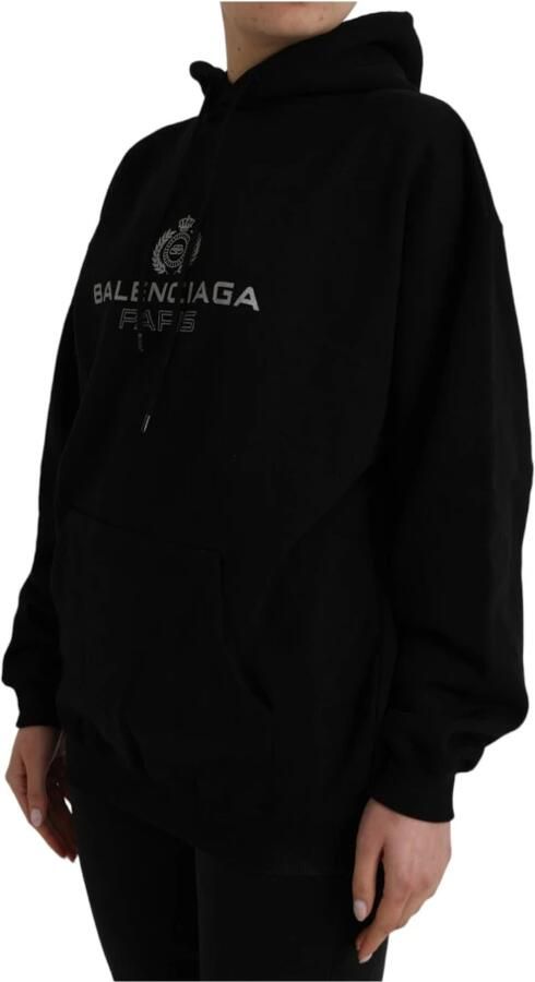 Balenciaga Zwarte Katoenen Logo Hoodie Black Dames - Foto 6