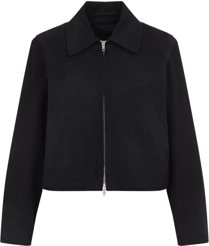 Balenciaga Zwarte Klassieke Katoenen Jas Black Dames