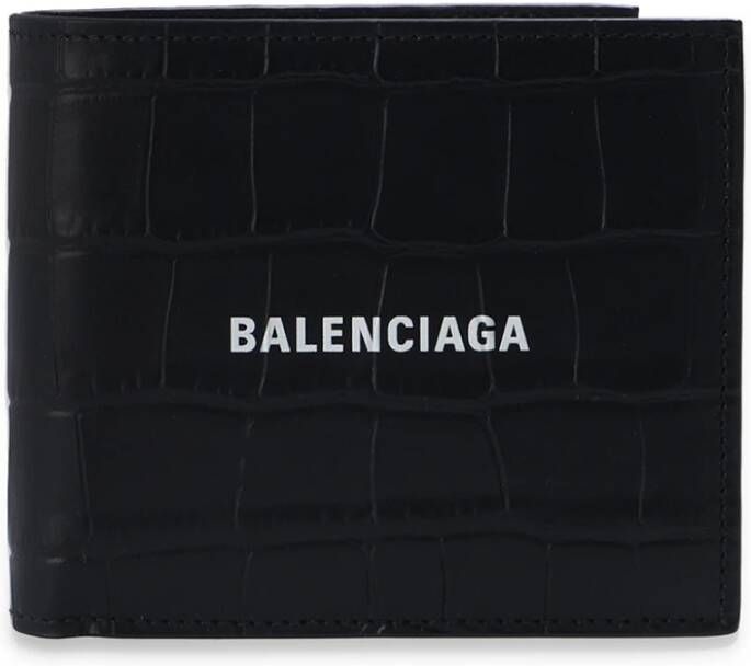 Balenciaga Bifold wallet with logo Zwart Heren