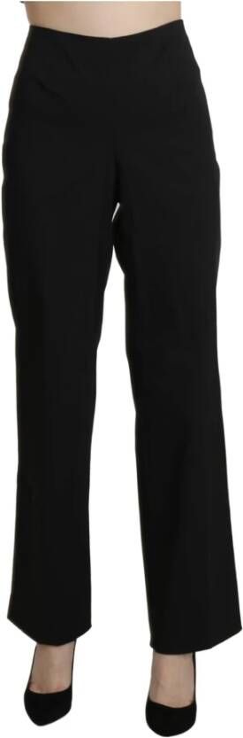 Balenciaga Black High Waist Straight Dress Trouser Pants Zwart Dames
